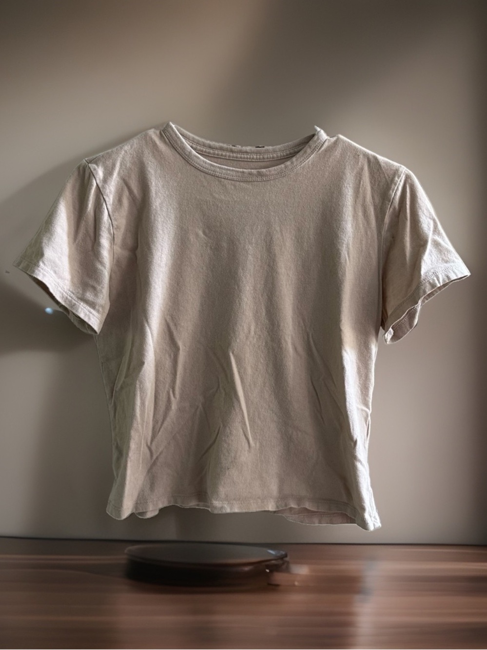 Abercrombie & Fitch Soft A&F Essentials Baby Tee Womens S Beige Neutral Y2K